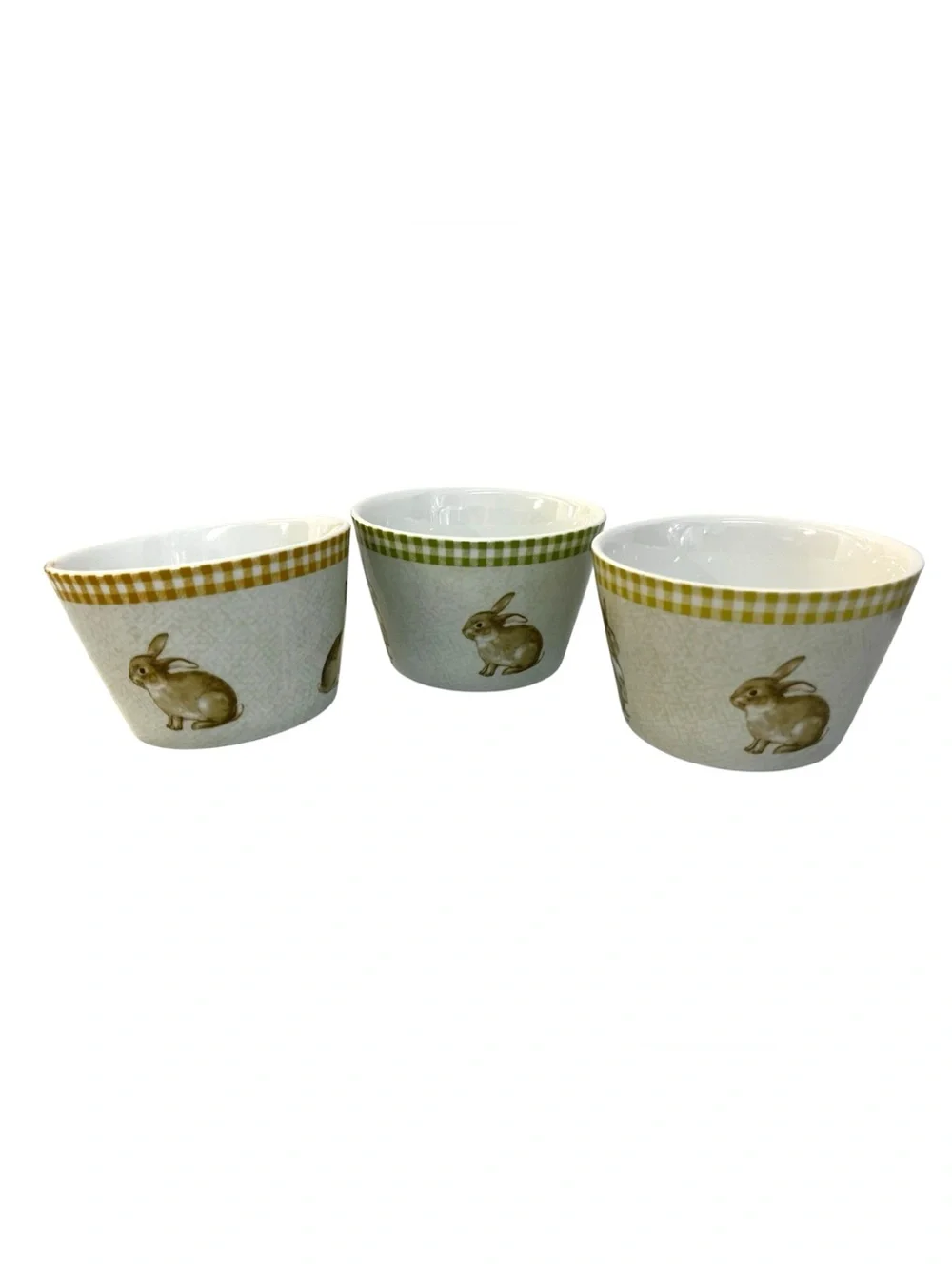 Set of 3 222 Fifth “Bunny Land” Spring Easter Dessert Cereal Snack Bowls